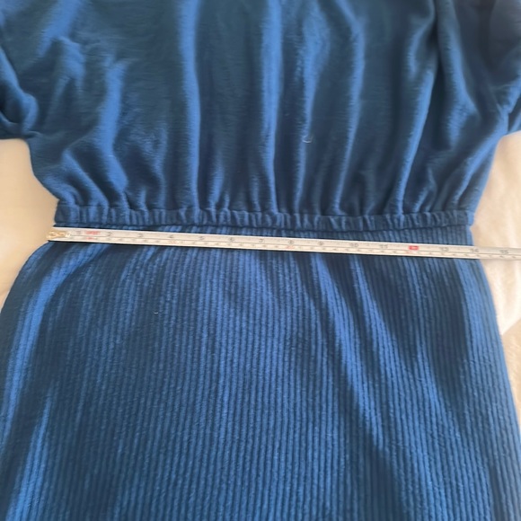 FP Beach Free People Last Call Mini Dress in Blue Asymmetric Drop shoulder Sz M - Picture 7 of 16